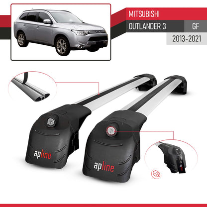 Compatible with Mitsubishi Outlander 3 2013-2018 ACE-2 Car Roof Rack Cross Bar Grey Aluminium 2 Bars