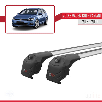 Compatible avec Volkswagen Golf 7 (5G) Variant 2013-2019 ACE-2 Barres de Toit Railing Porte-Bagages de Voiture Gris Aluminium 2 Barres