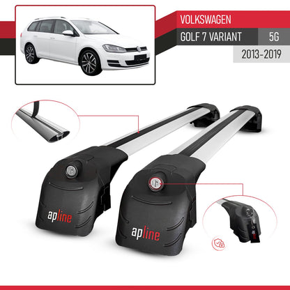 Compatible avec Volkswagen Golf 7 (5G) Variant 2013-2019 ACE-2 modèle Barres de Toit Railing Porte-Bagages de Voiture Gris Aluminium Barres