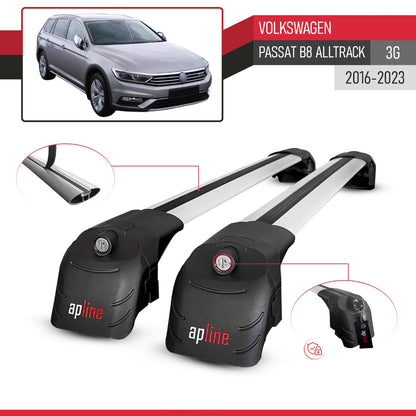 Compatible avec Volkswagen Passat B8 (3G) Alltrack 2016-2023 ACE-2 modèle Barres de Toit Railing Porte-Bagages de Voiture Gris Aluminium Barres