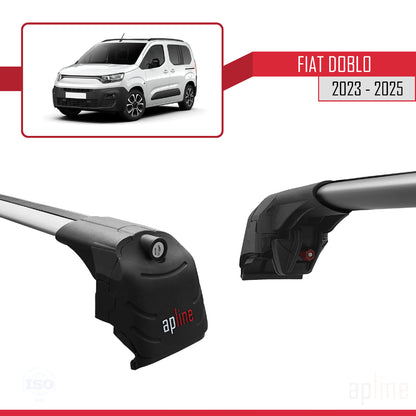 Compatible avec Fiat Doblo 3 2023-2025 ACE-2 Barres de Toit Railing Porte-Bagages de Voiture Gris Aluminium 2 Barres