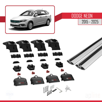Compatibile con Dodge Neon 2015-2025 ACE-2 Barre portatutto per auto Portapacchi in alluminio grigio 2 barre