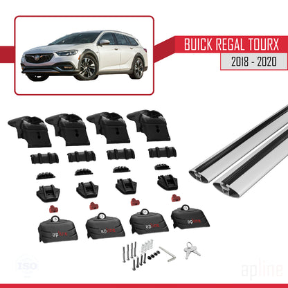Compatible avec Buick Regal TourX 2018-2020 ACE-2 Barres de Toit Railing Porte-Bagages de Voiture Gris Aluminium 2 Barres