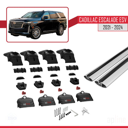 Compatibile con Cadillac Escalade ESV 2021-2024 ACE-2 Barre portatutto per auto Portapacchi in alluminio grigio 2 barre
