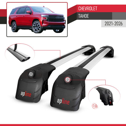 Compatible avec Chevrolet Tahoe 2021-2026 ACE-2 modèle Barres de Toit Railing Porte-Bagages de Voiture Gris Aluminium Barres