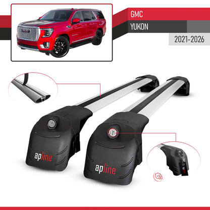 Compatible with GMC Yukon 2021-2024 ACE-2 Car Roof Rack Cross Bar Grey Aluminium 2 Bars