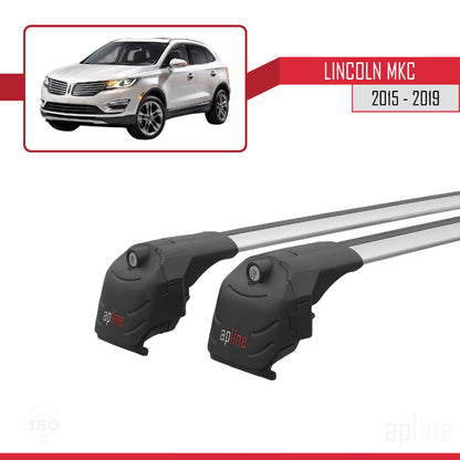 Compatible avec Lincoln MKC 2015-2019 ACE-2 Barres de Toit Railing Porte-Bagages de Voiture Gris Aluminium 2 Barres