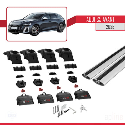 Compatibile con Audi S5 Avant 2024-2025 ACE-2 Barre portatutto per auto Portapacchi in alluminio grigio 2 barre