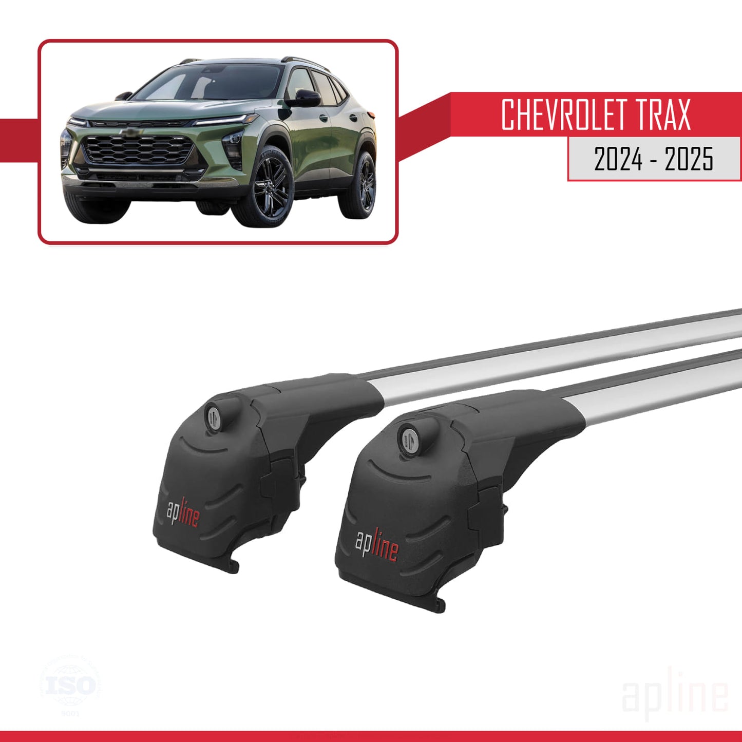 Compatible avec Chevrolet Trax 2024-2025 ACE-2 Barres de Toit Railing Porte-Bagages de Voiture Gris Aluminium 2 Barres