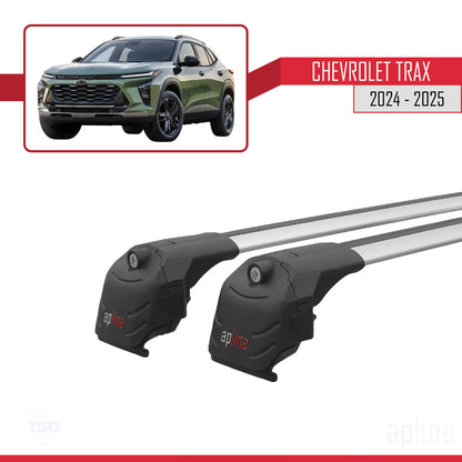 Compatible avec Chevrolet Trax 2024-2025 ACE-2 Barres de Toit Railing Porte-Bagages de Voiture Gris Aluminium 2 Barres