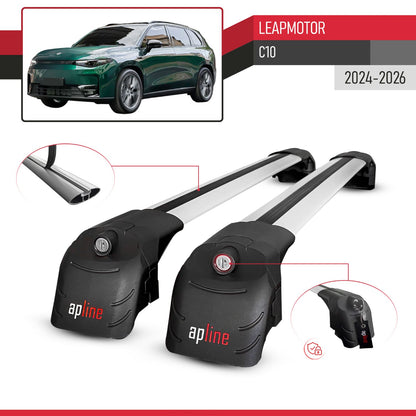 Compatible avec Leapmotor C10 2024-2026 ACE-2 modèle Barres de Toit Railing Porte-Bagages de Voiture Gris Aluminium Barres