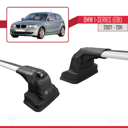 Kompatibel mit BMW 1er (E81) 2007-2011 ACE-3 Dachträger Autodachträger Graues Aluminium 2 Stangen
