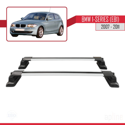Kompatibel mit BMW 1er (E81) 2007-2011 ACE-3 Dachträger Autodachträger Graues Aluminium 2 Stangen