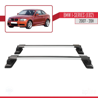 Kompatibel mit BMW 1er (E82) 2007-2013 ACE-3 Dachträger Autodachträger Graues Aluminium 2 Stangen