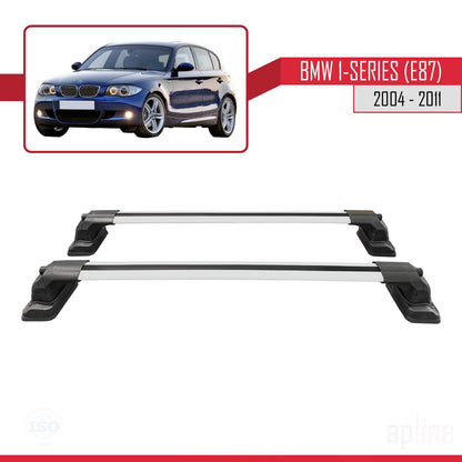 Compatible avec BMW Série 1 (E87) 2004-2011 ACE-3 Barres de Toit Railing Porte-Bagages de Voiture Gris Aluminium 2 Barres