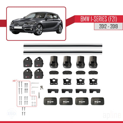 Kompatibel mit BMW 1er (F21) 2012-2019 ACE-3 Dachträger Auto-Reling Gepäckträger Grau Aluminium 2 Stangen