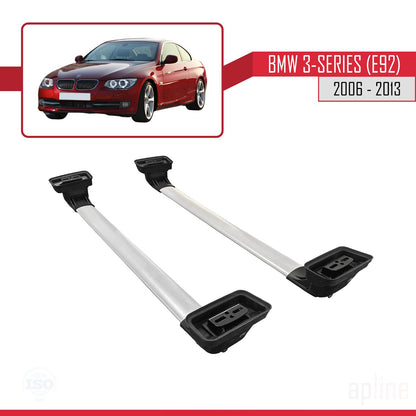 Compatibile con BMW Serie 3 (E92) 2006-2013 Barre portatutto ACE-3 Portapacchi per auto in alluminio grigio 2 barre