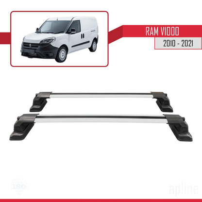 Compatible avec Ram V1000 2010-2021 ACE-3 Barres de Toit Railing Porte-Bagages de Voiture Gris Aluminium 2 Barres