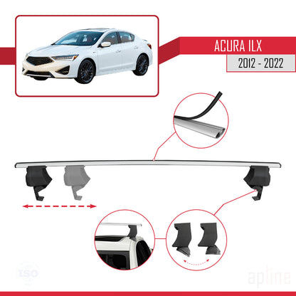 Compatibile con Acura ILX (DE1/2/3) 2012-2022 ACE-4 Barre portatutto per auto in alluminio grigio 2 barre