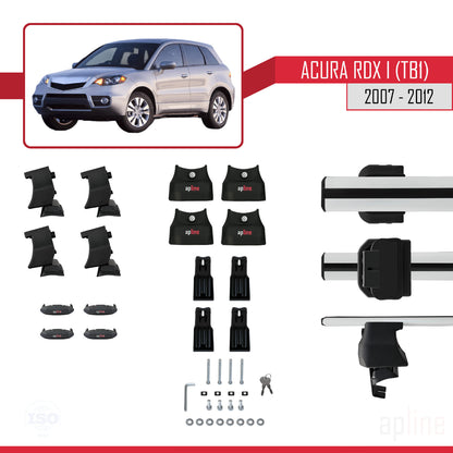 Compatibile con Acura RDX (TB1/2) 2007-2012 ACE-4 Barre portatutto per auto in alluminio grigio 2 barre