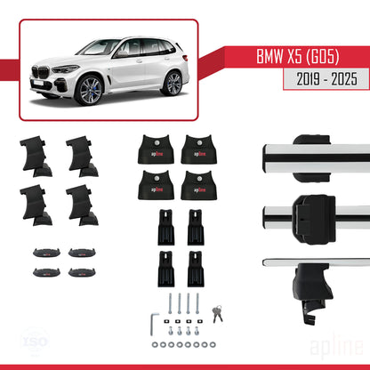 Compatibile con BMW X5 (G05) 2019-2025 ACE-4 Barre portatutto per auto Portapacchi in alluminio grigio 2 barre