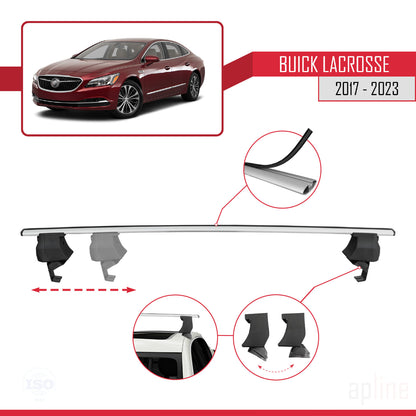 Compatible avec Buick LaCrosse 2017-2023 ACE-4 Barres de Toit Railing Porte-Bagages de Voiture Gris Aluminium 2 Barres