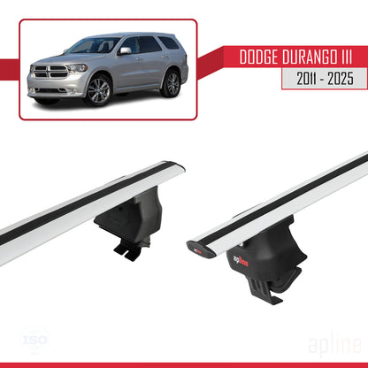 Compatible avec Dodge Durango 3 2011-2025 ACE-4 Barres de Toit Railing Porte-Bagages de Voiture Gris Aluminium 2 Barres
