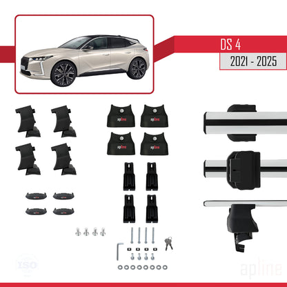 Compatible avec DS 4 II 2021-2025 ACE-4 Barres de Toit Railing Porte-Bagages de Voiture Gris Aluminium 2 Barres