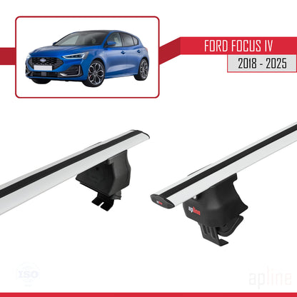 Compatible avec Ford Focus 4 (C519) 2018-2025 ACE-4 Barres de Toit Railing Porte-Bagages de Voiture Gris Aluminium 2 Barres