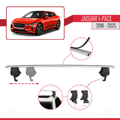 Compatible avec Jaguar I-Pace 2018-2025 ACE-4 Barres de Toit Railing Porte-Bagages de Voiture Gris Aluminium 2 Barres