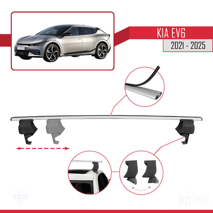 Compatible avec Kia EV6 2021-2025 ACE-4 Barres de Toit Railing Porte-Bagages de Voiture Gris Aluminium 2 Barres