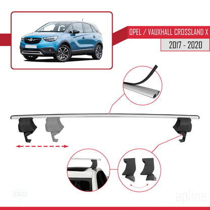 Compatible avec Opel/Vauxhall Crossland X 2017-2020 ACE-4 Barres de Toit Railing Porte-Bagages de Voiture Gris Aluminium 2 Barres