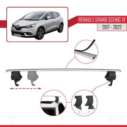 Compatible avec Renault Grand Scenic 4 2017-2022 ACE-4 Barres de Toit Railing Porte-Bagages de Voiture Gris Aluminium 2 Barres
