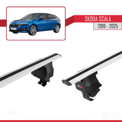 Compatible avec Skoda Scala 2019-2025 ACE-4 Barres de Toit Railing Porte-Bagages de Voiture Gris Aluminium 2 Barres