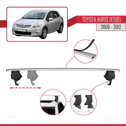 Compatible avec Toyota Auris (E150) 2006-2012 ACE-4 Barres de Toit Railing Porte-Bagages de Voiture Gris Aluminium 2 Barres