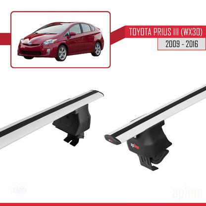 Compatible avec Toyota Prius 3 (XW30) 2009-2016 ACE-4 Barres de Toit Railing Porte-Bagages de Voiture Gris Aluminium 2 Barres