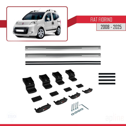 Compatibile con Fiat Fiorino 3 2008-2025 modello BASIC Barre portatutto Railing Portapacchi Auto Alluminio Grigio 2 Barre