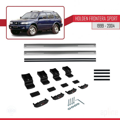 Compatible avec Holden Frontera Sport 2 1999-2004 BASIC Model Barres de Toit Railing Porte-Bagages de Voiture Gris Aluminium 2 Barres