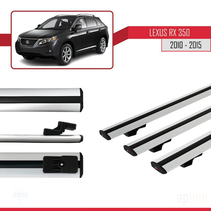 Compatible avec Lexus RX 3 (AL10) 2010-2015 BASIC Model Barres de Toit Railing Porte-Bagages de Voiture Gris Aluminium 3 Barres
