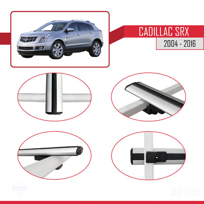Compatible avec Cadillac SRX 2004-2016 BASIC Model Barres de Toit Railing Porte-Bagages de Voiture Gris Aluminium 3 Barres