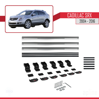 Compatible avec Cadillac SRX 2004-2016 BASIC Model Barres de Toit Railing Porte-Bagages de Voiture Gris Aluminium 3 Barres