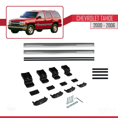 Compatible avec Chevrolet Tahoe 2000-2006 BASIC Model Barres de Toit Railing Porte-Bagages de Voiture Gris Aluminium 2 Barres