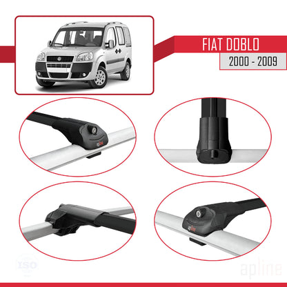 Passend für Fiat Doblo 2000-2009 ACE-1 Dachträger, Auto-Dachgepäckträger, SCHWARZ