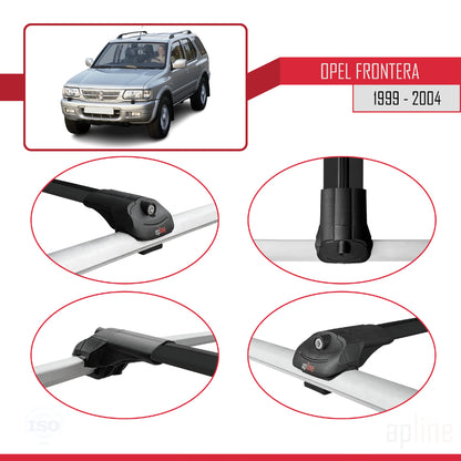 Compatible avec Opel Frontera 2 1999-2004 ACE-1 Barres de Toit Railing Porte-Bagages de Voiture Noir Aluminium 3 Barres