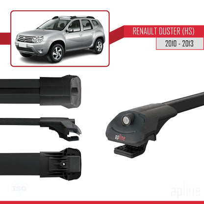 Compatible avec Renault Duster (HS) Pre-Facelift 2010-2013 ACE-1 Barres de Toit Railing Porte-Bagages de Voiture Noir Aluminium 3 Barres