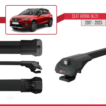 Compatible avec Seat Arona (KJ7) 2017-2025 ACE-1 Barres de Toit Railing Porte-Bagages de Voiture Noir Aluminium 3 Barres