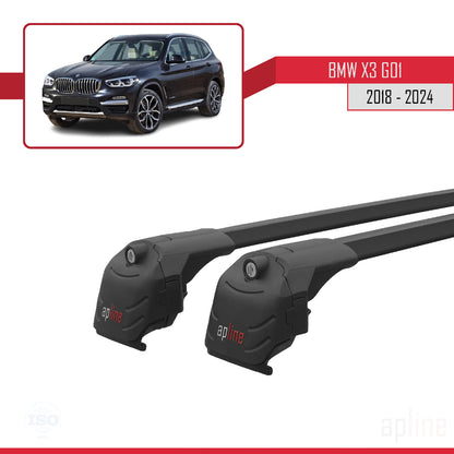 Compatibile con BMW X3 (G01) 2018-2024 ACE-2 Barre portatutto per auto Portapacchi in alluminio nero 2 barre