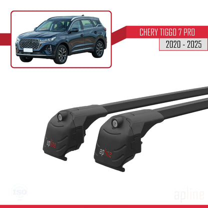 Compatible avec Chery Tiggo 7 (T15) Pro 2020-2025 ACE-2 Barres de Toit Railing Porte-Bagages de Voiture Noir Aluminium 2 Barres