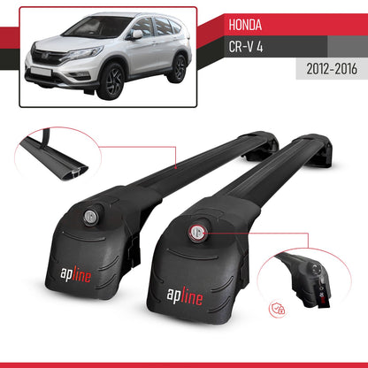 Compatible with Honda CR-V 4 2012-2016 ACE-2 Car Roof Rack Cross Bar Black Aluminium 2 Bars