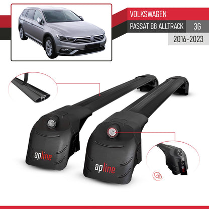 Compatible avec Volkswagen Passat B8 (3G) Alltrack 2016-2023 ACE-2 modèle Barres de Toit Railing Porte-Bagages de Voiture Noir Aluminium Barres